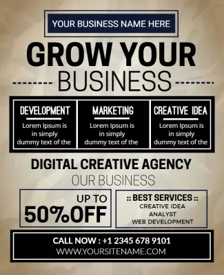 Elegant Vintage Creative Agency Business Growth Poster Template
