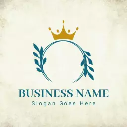 Elegant Vintage Crown Design with Leaf Motif Logo Template