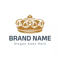 Elegant Vintage Crown Symbol Showcasing Regal Heritage Logo Template