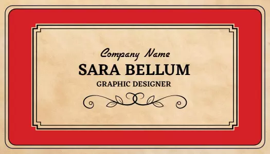 Elegant Vintage Red Graphic Designer Business Card Template