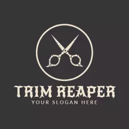 Elegant Vintage Styling Scissors Representing Barber Shop Logo Template