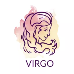 Elegant Virgo Zodiac Sign with Soft Watercolor Background Logo Template