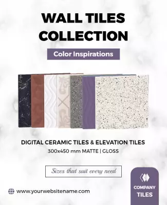 Elegant Wall Tiles Collection with Color Inspirations Poster Template