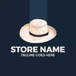Elegant Watercolor Hat Design Showcasing Fashion Style Logo Template
