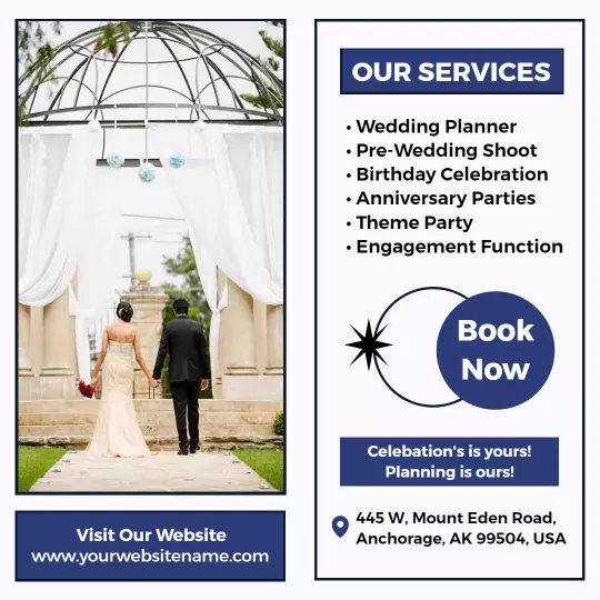 Elegant Wedding and Event Planning Services Ad Template