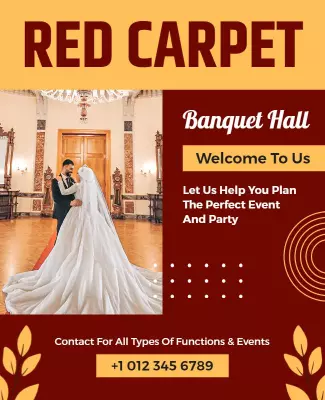 Elegant Wedding Banquet Hall Event Flyer Template