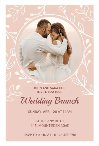 Elegant Wedding Brunch Celebration Floral Invitation Template