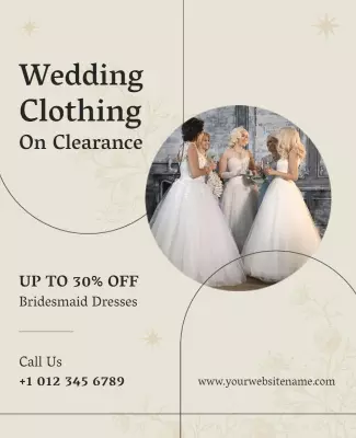 Elegant Wedding Clothing Clearance for Bridesmaid Dresses Poster Template