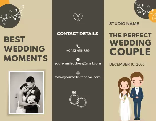 Elegant Wedding Couple Memories Celebration Brochure Template