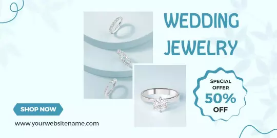 Elegant Wedding Jewelry with Soft Blue Background Tarpaulin Template