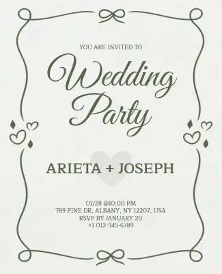 Elegant Wedding Party Invitation Flyer Template