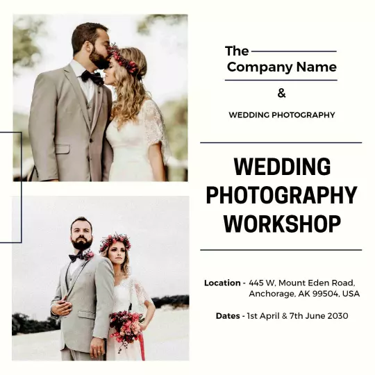Elegant Wedding Photography Workshop Promotion Ad Template