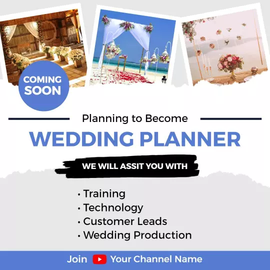 Elegant Wedding Planning Assistance with Floral Décor Ad Template