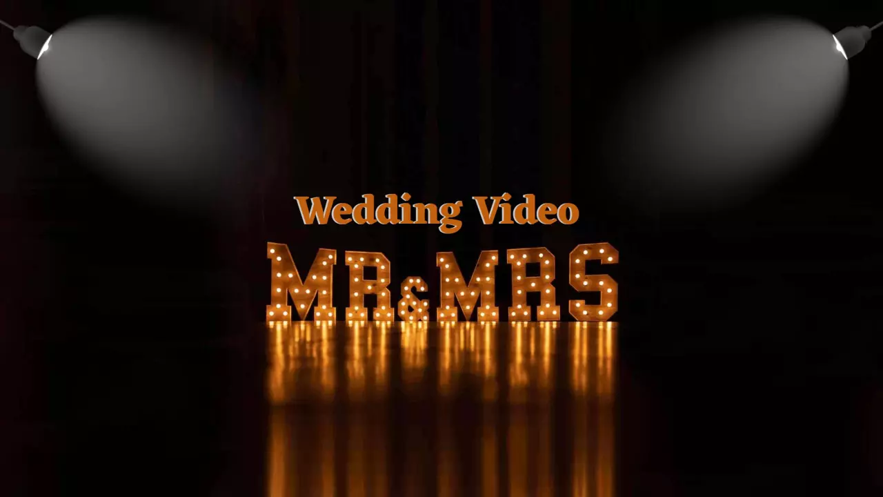 Elegant Wedding Video Presentation with Lights YouTube Banner Template