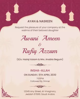 Elegant Wedding Walima Invitation Flyer Template