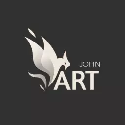 Elegant White and Black Abstract Bird Design in Art Logo Template