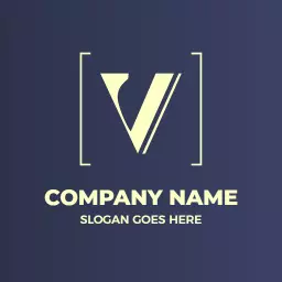 Elegant White and Dark Blue V Letter Design Logo Template