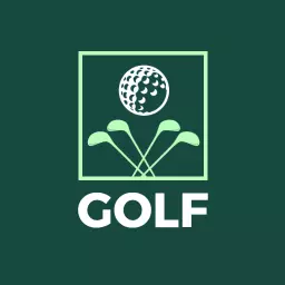 Elegant White and Green Golf Design with Golf Equipment Logo Template