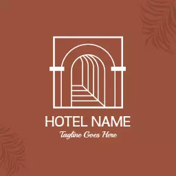 Elegant White Arch Design Illustrating Luxurious Hotel Logo Template