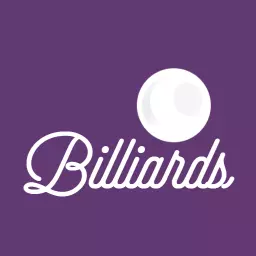 Elegant White Billiards Ball on Rich Purple Background Logo Template