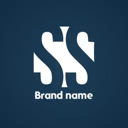 Elegant White Curvy Design within Dark Square Logo Template