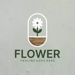 Elegant White Flower Design for a Professional Florist Logo Template