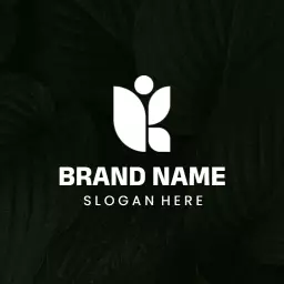Elegant White Leaf Design Representing Sustainable Business Logo Template