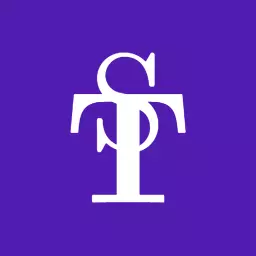 Elegant White Monogram Design on Deep Purple Background Logo Template