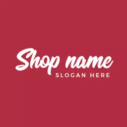 Elegant White Script Font Above a Red Background Wordmark Logo Template