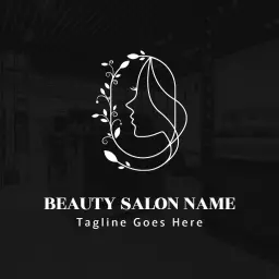 Elegant White Silhouette Design for Beauty Salon Logo Template