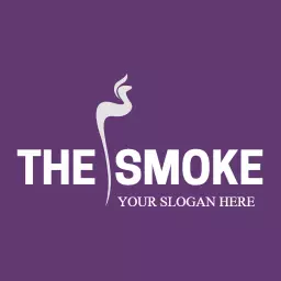 Elegant White Smoke Design Set Against Purple Background Logo Template