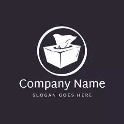 Elegant White Tissue Box Design for Your Company Logo Template