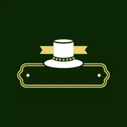 Elegant White Top Hat with Decorative Banner Logo Template