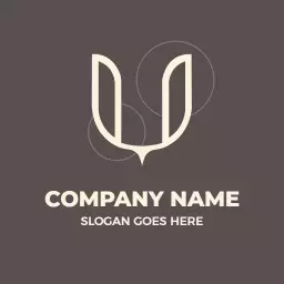 Elegant White U Letter Design with Circle Elements Logo Template