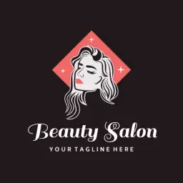 Elegant Woman with Stylish Hair Design for Beauty Salon Logo Template
