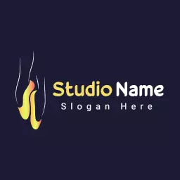 Elegant Yellow and Orange Ballet Dance Studio Logo Template