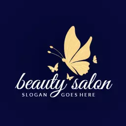 Elegant Yellow Butterfly Design Showcasing Beauty Salon Logo Template