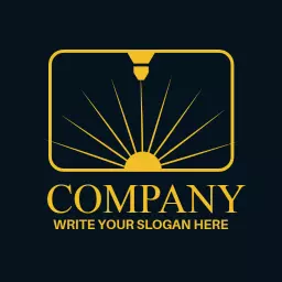 Elegant Yellow Laser Cutting Design for Creative Industries Logo Template