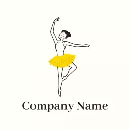 Elegant Yellow Tutu on Ballerina Representing Ballet Artistry Logo Template