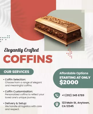 Elegantly Crafted Coffin Services Flyer Template