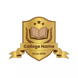 Elegantly Crafted Gold College Education Badge Logo Template