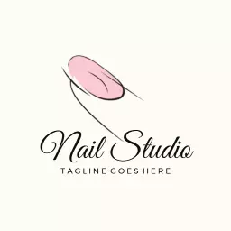 Elegantly Designed Pink Nail Art Studio Logo Template
