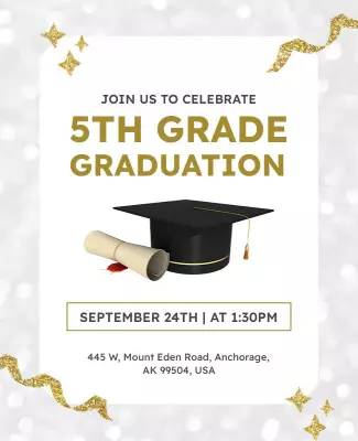 Elementary School Graduation Celebration Flyer Template