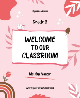 Elementary School Welcome Classroom Poster Template