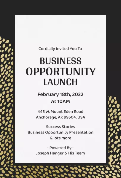 Elevate Your Future Business Opportunity Launch Invitation Template