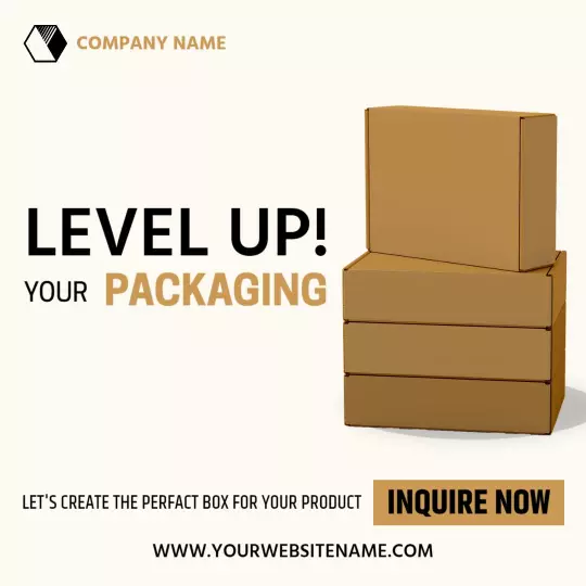 Elevate Your Packaging Solutions with Custom Box Designs Ad Template