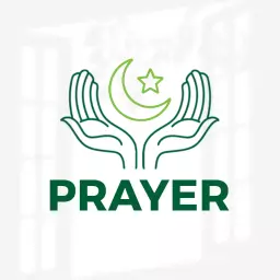 Embrace Faith with Hands and Crescent Moon Symbolizing Prayer Logo Template