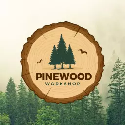 Embrace Nature with Pinewood Themed Workshop Logo Template