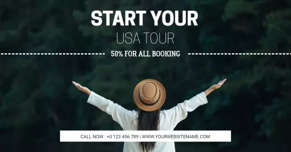 Embrace Nature's Beauty During Your USA Tour Travel Banner Template