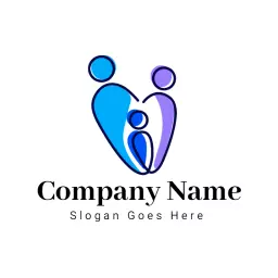 Embracing Family Togetherness with Heartfelt Connections Logo Template